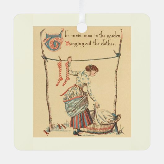 Hübsche Vintage-Dame Ornament Aus Metall (Vorderseite)