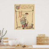 Hübsche Vintage-Dame Poster (Küche)