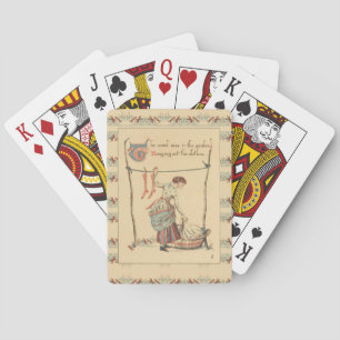 Hübsche Vintage-Dame Spielkarten