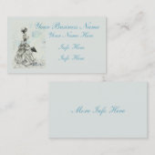 Hübsche Vintage Dame und blaue Blumen Visitenkarte (Vorne/Hinten)