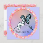 Hübsche Vintage Fairy, Einladung (Vorne/Hinten)