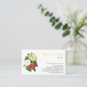 hübsche Vintage farbige Blume beruflich Visitenkarte (Stehend Vorderseite)