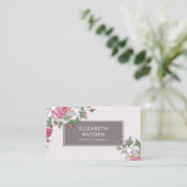 Hübsche Vintage florale Visitenkarte (Stehend Vorderseite)