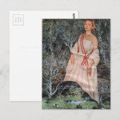 Hübsche Vintage-Frau in einer Waldcollage Postkarte (Vorne/Hinten)