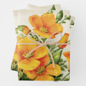 Hübsche Vintage Gelbblumen Geschenkpapier Set (Beispiel)