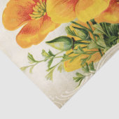 Hübsche Vintage Gelbblumen Seidenpapier (Detail)