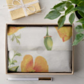 Hübsche Vintage Gelbblumen Seidenpapier (Geschenk)