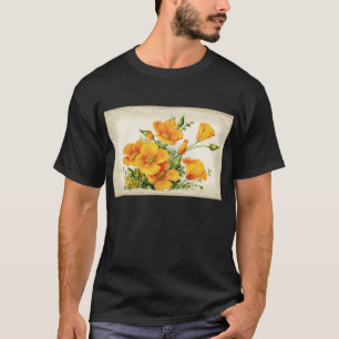 Hübsche Vintage Gelbblumen T-Shirt