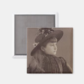 Hübsche Vintage Girl Magnet (Vorderseite/Rückseite)