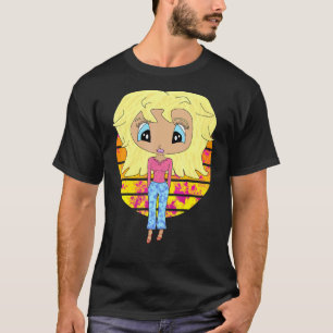 Hübsche Vintage Girl-Puppe T-Shirt