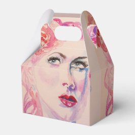 Hübsche Vintage Girl Wedding Cake Gefallen Box Pin Geschenkschachtel