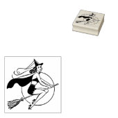 Hübsche Vintage Halloween-Hexe Gummistempel (Stempel)