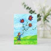 Hübsche Vintage Illustration Postkarte (Stehend Vorderseite)