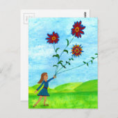 Hübsche Vintage Illustration Postkarte (Vorne/Hinten)