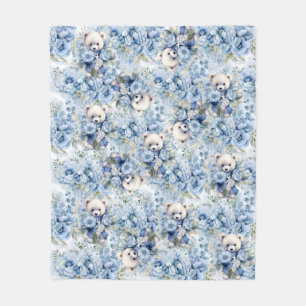 Hübsche vintage-inspirierte blaue Teddybär-Jungen Fleecedecke