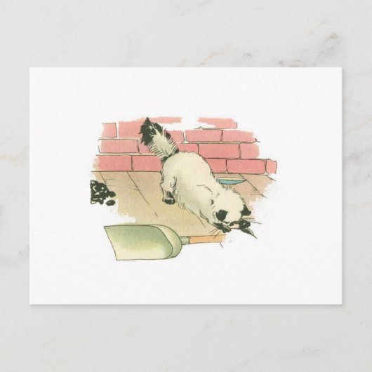 Hübsche Vintage Kitty Postkarte (Vorderseite)