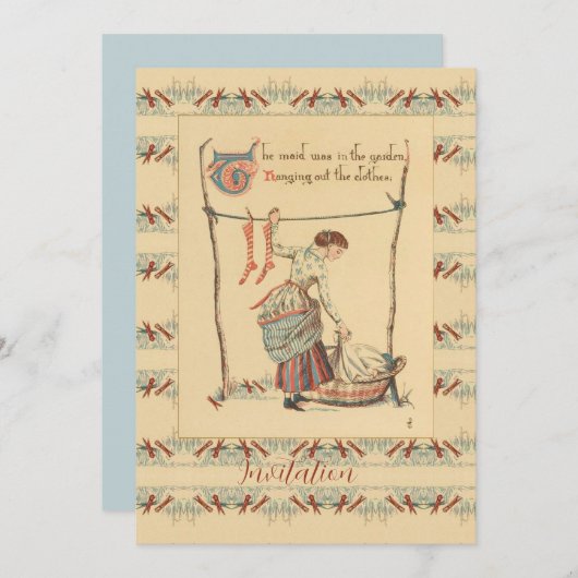 Hübsche Vintage Lady Einladung