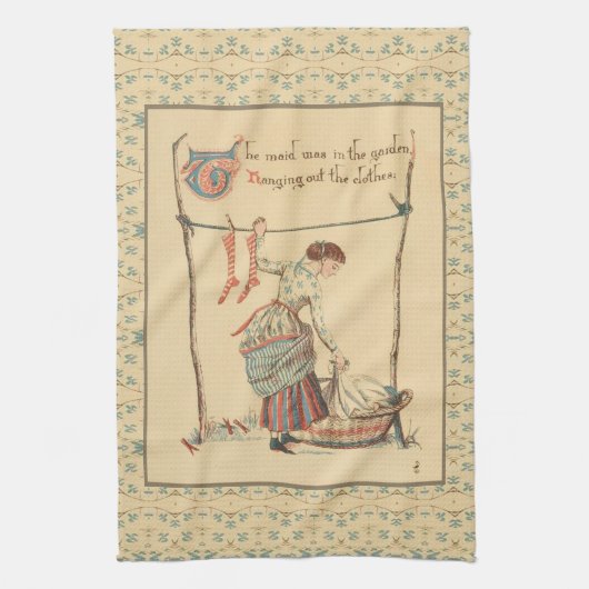Hübsche Vintage Lady Geschirrtuch (Vertikal)