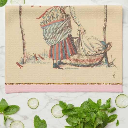 Hübsche Vintage Lady Handtuch (Gefaltet)