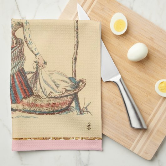 Hübsche Vintage Lady Handtuch (Viertel Falte)