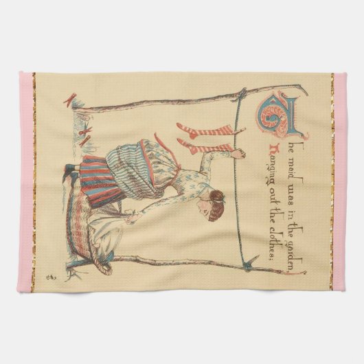 Hübsche Vintage Lady Handtuch (Horizontal)