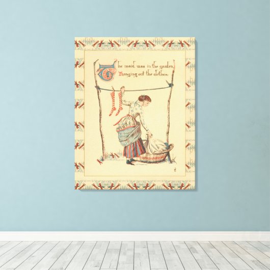 Hübsche Vintage Lady Leinwanddruck (Insitu (Holzboden))