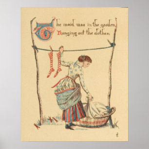 Hübsche Vintage Lady Poster