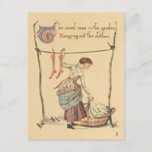 Hübsche Vintage Lady Postkarte