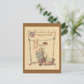 Hübsche Vintage Lady Postkarte (Stehend Vorderseite)