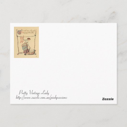 Hübsche Vintage Lady Postkarte (Rückseite)