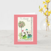 Hübsche Vintage Ladys Freundschaft Karte (Gelbe Blume)