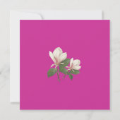hübsche Vintage Magnolia Blume Rosa Frühlingshochz Einladung (Rückseite)