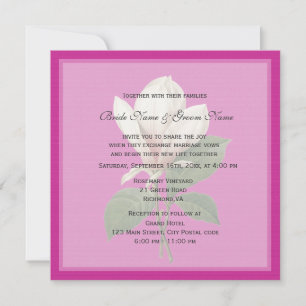 hübsche Vintage Magnolia Blume Rosa Frühlingshochz Einladung