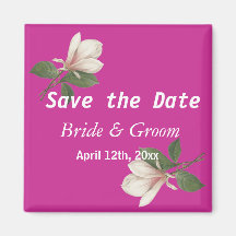 Hübsche Vintage Magnolie Blume Rosa Save the Date