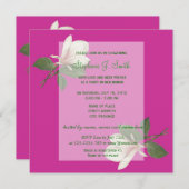 hübsche Vintage Magnolien Blume Rosa Brautparty Einladung (Vorne/Hinten)