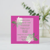 hübsche Vintage Magnolien Blume Rosa Brautparty Einladung (Stehend Vorderseite)
