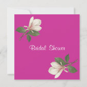 hübsche Vintage Magnolien Blume Rosa Brautparty Einladung (Rückseite)