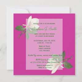 hübsche Vintage Magnolien Blume Rosa Brautparty Einladung