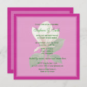 hübsche Vintage Magnolien Blume Rosa Brautparty Einladung (Vorne/Hinten)