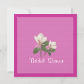 hübsche Vintage Magnolien Blume Rosa Brautparty Einladung (Rückseite)