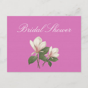 Hübsche Vintage-Magnolienblüten rosa Brautparty Einladungspostkarte