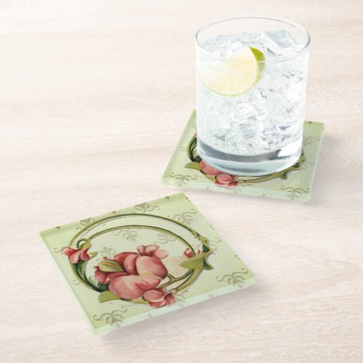 Hübsche Vintage Minze Bläschen Untersetzer (Schrägansicht)