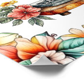 Hübsche Vintage Nähmaschine für Blumen Poster (Ecke)