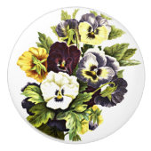 Hübsche Vintage Pansy Garden Blume Muster Keramikknauf (Vorderseite)