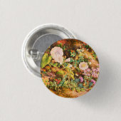 Hübsche Vintage-Petunien-Blumen-Blumenmalerei Button (Vorne & Hinten)