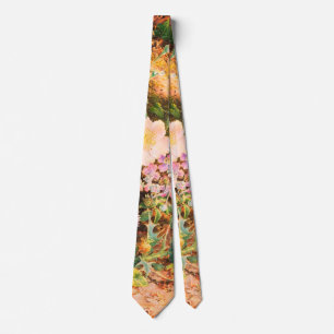 Hübsche Vintage-Petunien-Blumen-Blumenmalerei Krawatte