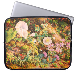Hübsche Vintage-Petunien-Blumen-Blumenmalerei Laptopschutzhülle