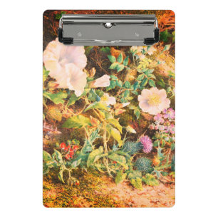 Hübsche Vintage-Petunien-Blumen-Blumenmalerei Mini Klemmbrett