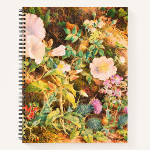 Hübsche Vintage-Petunien-Blumen-Blumenmalerei Notizblock