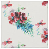Hübsche Vintage Poppies Stoff (Nahaufnahme)